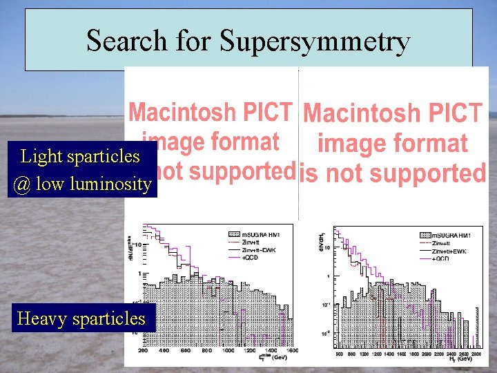 Search for Supersymmetry Light sparticles @ low luminosity Heavy sparticles 
