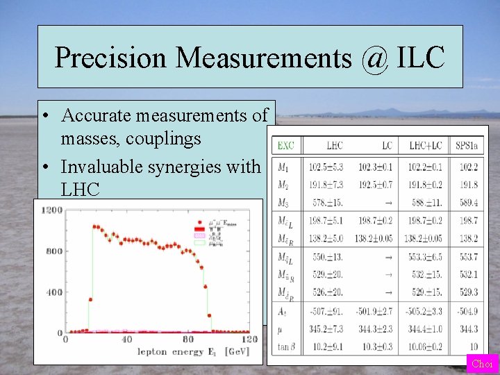 Precision Measurements @ ILC • Accurate measurements of masses, couplings • Invaluable synergies with