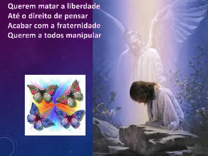 Querem matar a liberdade Até o direito de pensar Acabar com a fraternidade Querem
