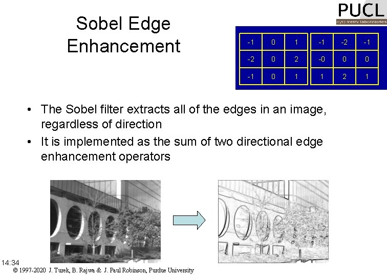 Sobel Edge Enhancement -1 0 1 -1 -2 0 2 -0 0 0 -1