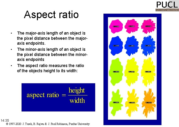 Aspect ratio • • • 14: 35 The major-axis length of an object is