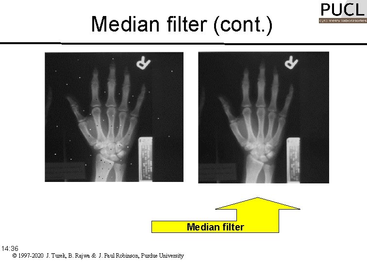 Median filter (cont. ) + Median filter 14: 36 © 1997 -2020 J. Turek,