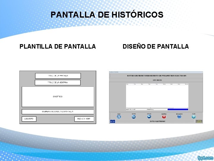 PANTALLA DE HISTÓRICOS PLANTILLA DE PANTALLA DISEÑO DE PANTALLA 