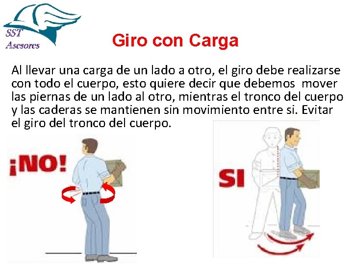 Giro con Carga Al llevar una carga de un lado a otro, el giro Giro con Carga Al llevar una carga de un lado a otro, el giro