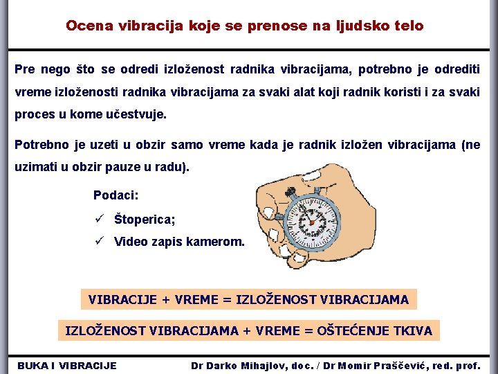 Ocena vibracija koje se prenose na ljudsko telo Pre nego što se odredi izloženost