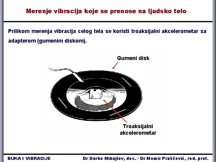 Merenje vibracija koje se prenose na ljudsko telo Prilikom merenja vibracija celog tela se