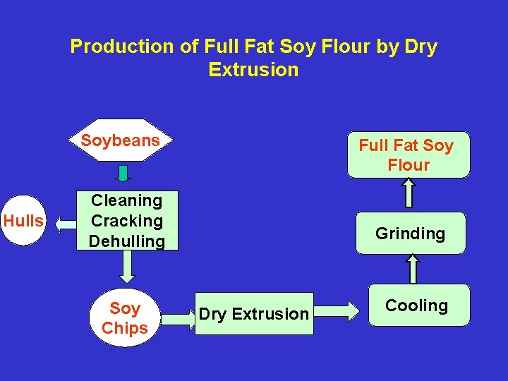 Production of Full Fat Soy Flour by Dry Extrusion Soybeans Hulls Full Fat Soy