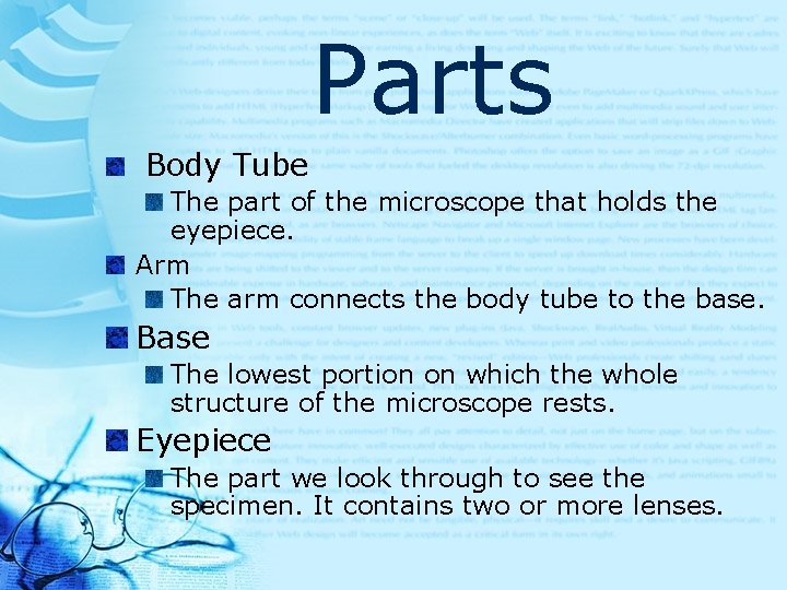 The Microscope A Look into the Looking Glass