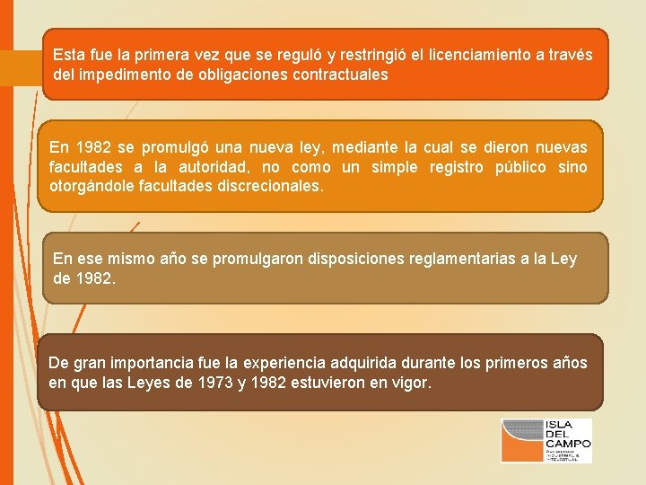 Esta fue la primera vez que se reguló y restringió el licenciamiento a través