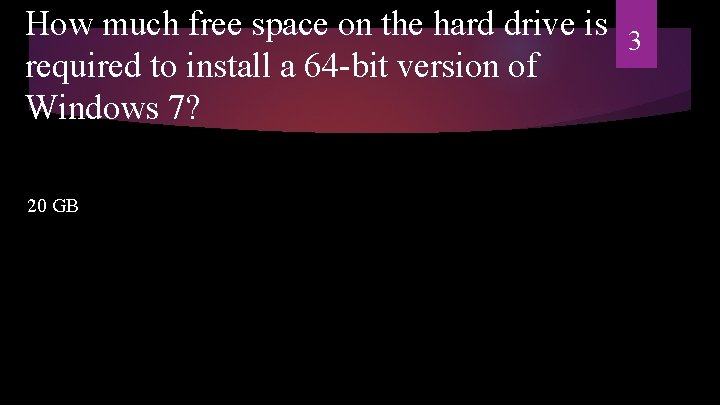 How much free space on the hard drive is required to install a 64