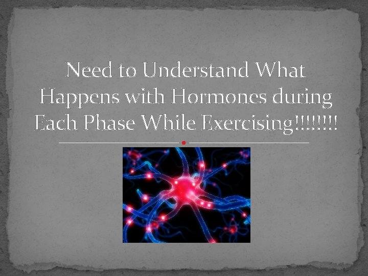 Need to Understand What Happens with Hormones during Each Phase While Exercising!!!! 