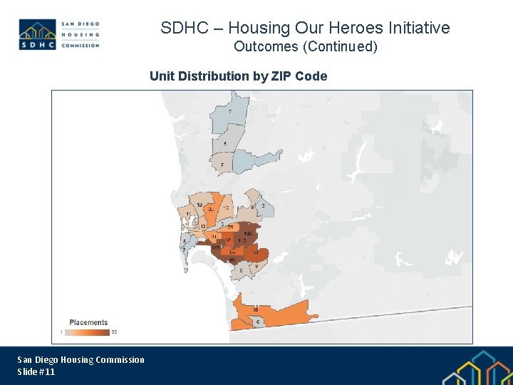 SDHC – Housing Our Heroes Initiative Outcomes (Continued) Unit Distribution by ZIP Code San
