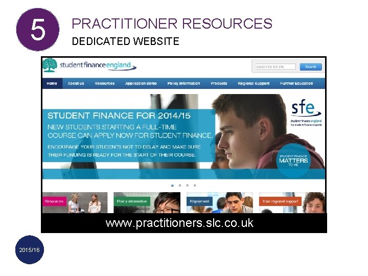 5 PRACTITIONER RESOURCES DEDICATED WEBSITE www. practitioners. slc. co. uk 2015/16 