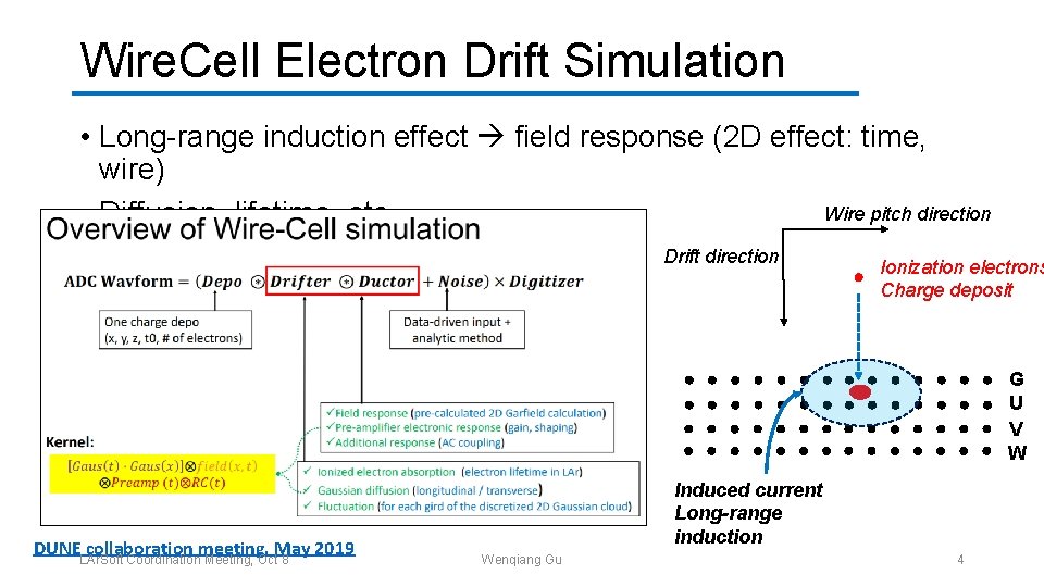 Wire. Cell Electron Drift Simulation • Long-range induction effect field response (2 D effect: