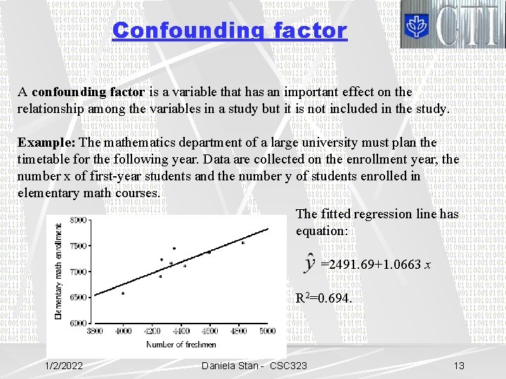 Confounding factor A confounding factor is a variable that has an important effect on