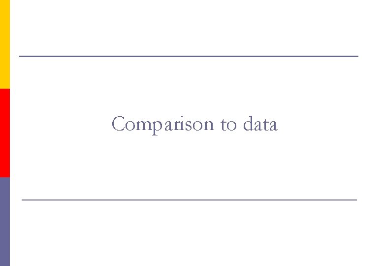 Comparison to data 
