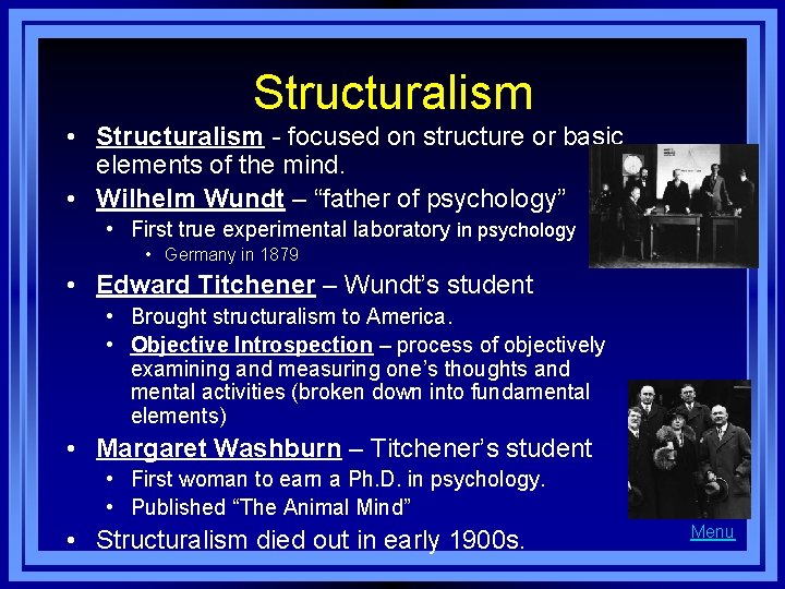 Structuralist Approach Module Chapter 1 Module 1 The Story of Psychology