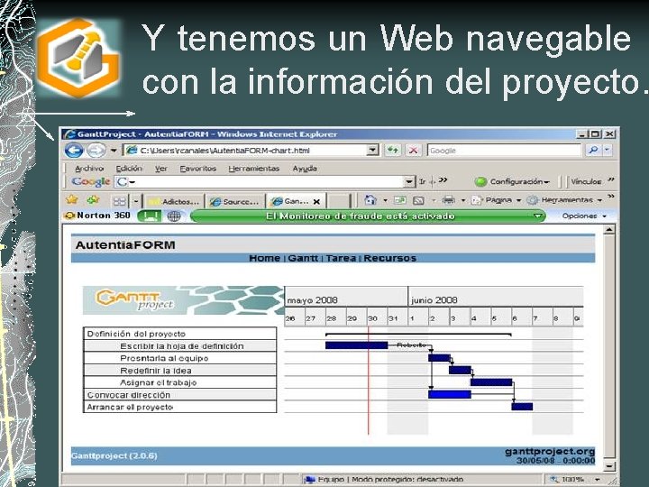 Y tenemos un Web navegable con la información del proyecto. 