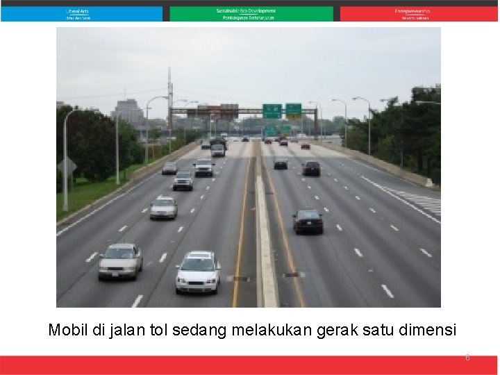 Mobil di jalan tol sedang melakukan gerak satu dimensi 6 