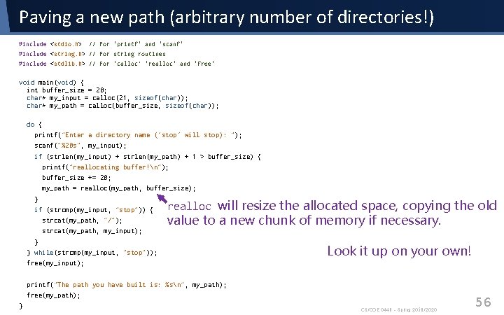 Paving a new path (arbitrary number of directories!) #include <stdio. h> // For 'printf' Paving a new path (arbitrary number of directories!) #include <stdio. h> // For 'printf'