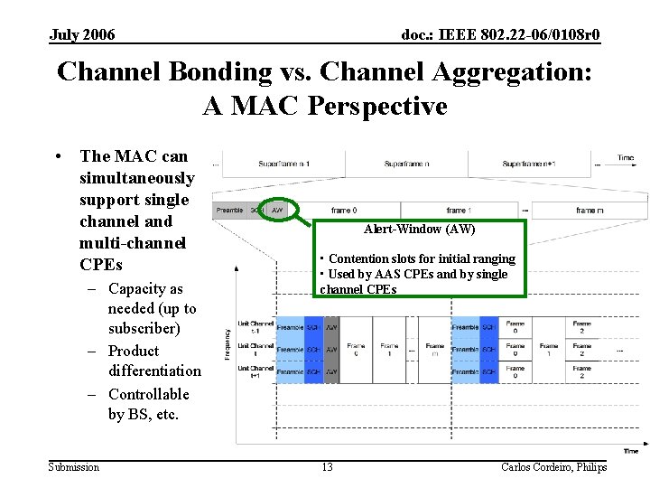 July 2006 doc. : IEEE 802. 22 -06/0108 r 0 Channel Bonding vs. Channel