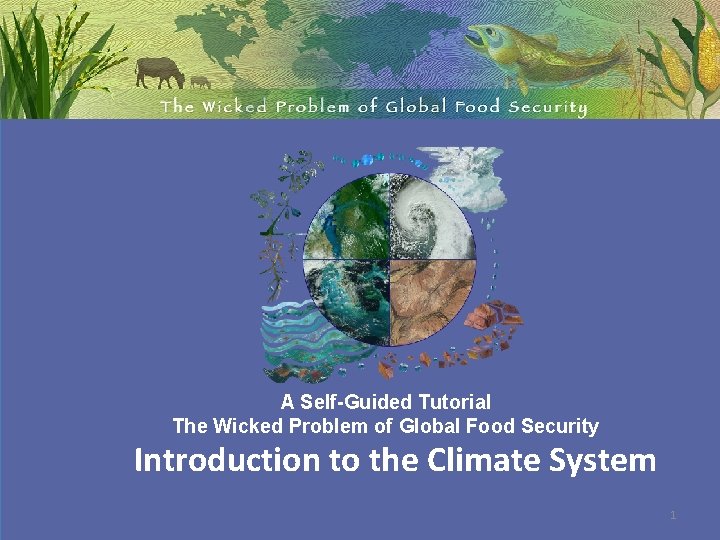 A Self-Guided Tutorial The Wicked Problem of Global Food Security Introduction to the Climate