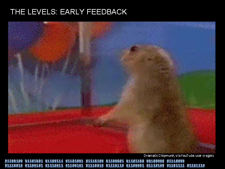 THE LEVELS: EARLY FEEDBACK Dramatic Chipmunk, via You. Tube user cregets 01100100 01101001 01100111