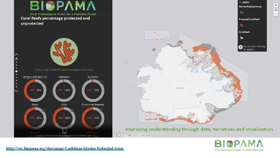 Improving understanding through data, narratives and visualisation http: //rris. biopama. org/storymaps/Caribbean-Marine-Protected-Areas 