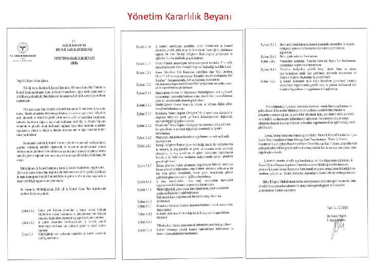 Yönetim Kararlılık Beyanı 