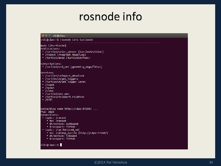 rosnode info (C)2014 Roi Yehoshua 34 