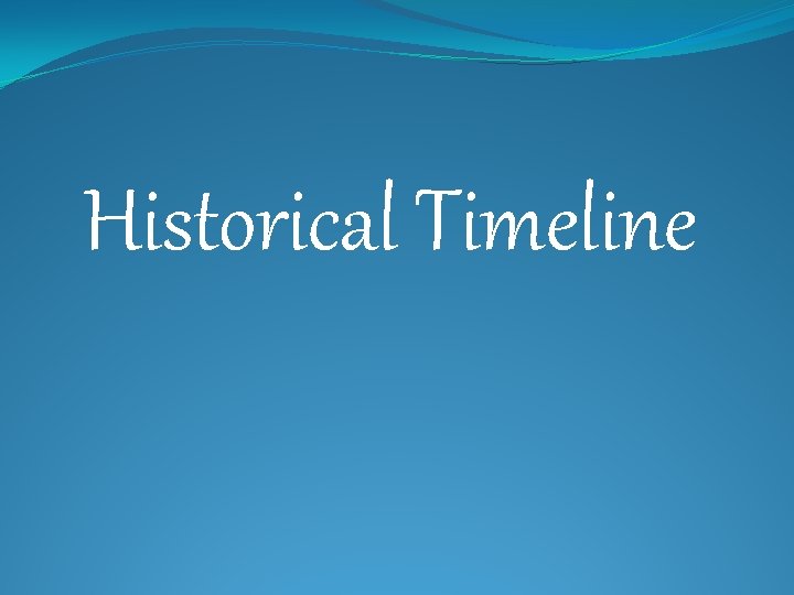 Historical Timeline 