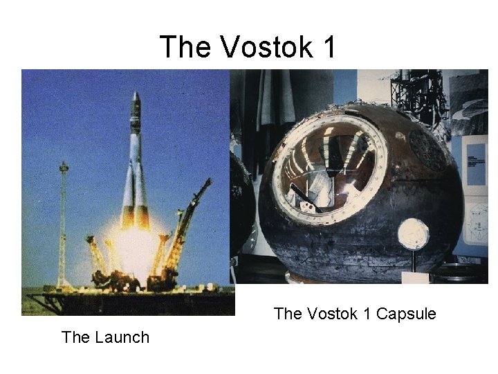 The Vostok 1 Capsule The Launch 