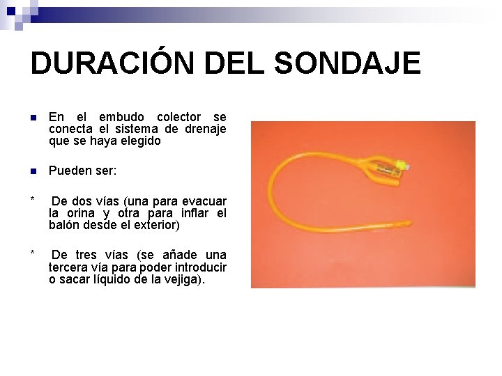 DURACIÓN DEL SONDAJE n En el embudo colector se conecta el sistema de drenaje