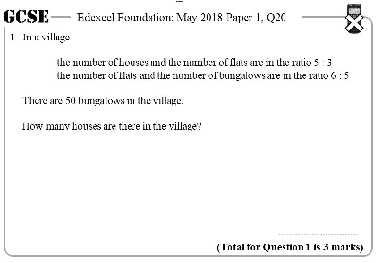 GCSE Edexcel Foundation: May 2018 Paper 1, Q 20 1 In a village the