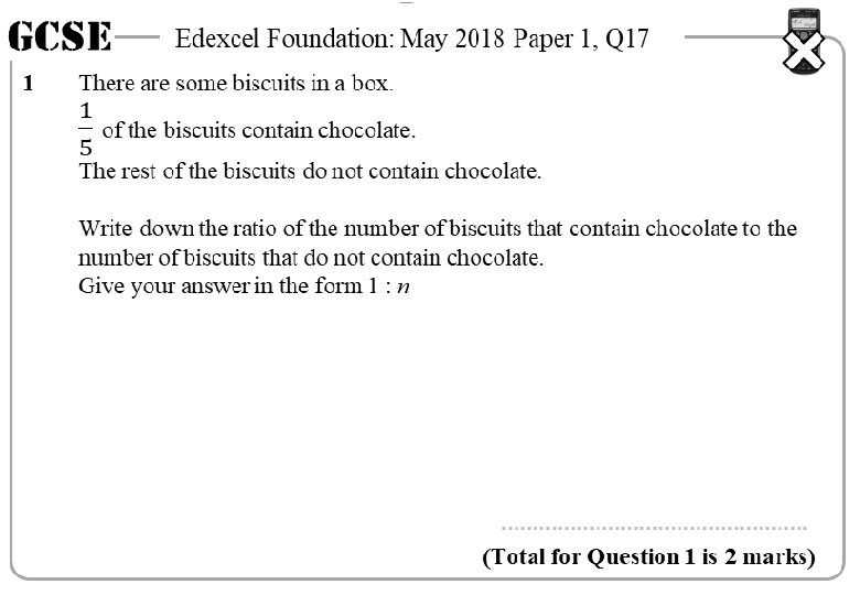 GCSE Edexcel Foundation: May 2018 Paper 1, Q 17 1 (Total for Question 1