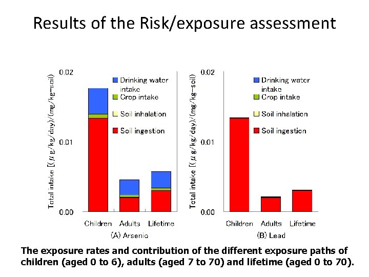 Results of the Risk/exposure assessment The exposure rates and contribution of the different exposure