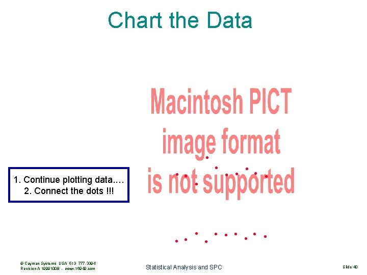 Chart the Data • 1. Continue plotting data. … 2. Connect the dots !!!