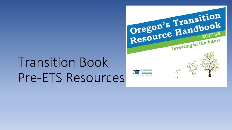 Transition Book Pre-ETS Resources 