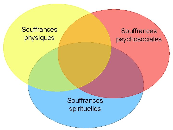 Souffrances physiques Souffrances psychosociales Souffrances spirituelles 