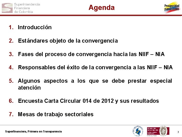 Agenda 1. Introducción 2. Estándares objeto de la convergencia 3. Fases del proceso de