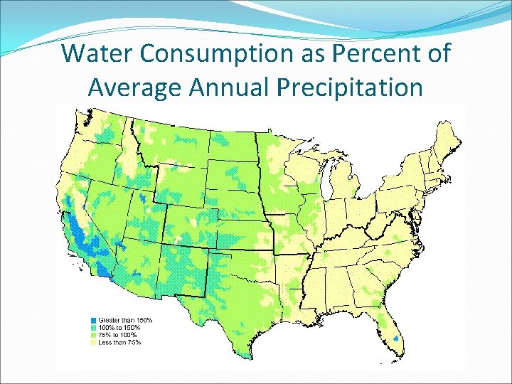 Water Consumption as Percent of Average Annual Precipitation 