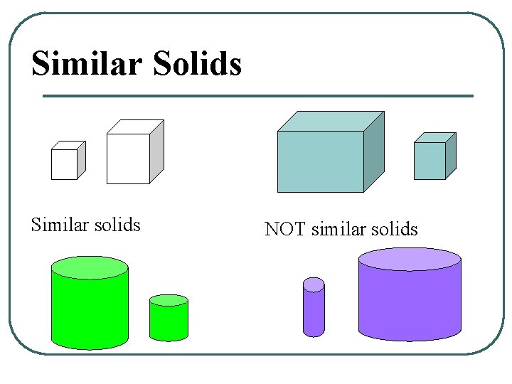 Similar Solids Similar solids NOT similar solids Similar Solids Similar solids NOT similar solids