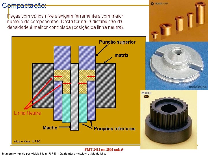 Compactação: Peças com vários níveis exigem ferramentais com maior número de componentes. Desta forma,