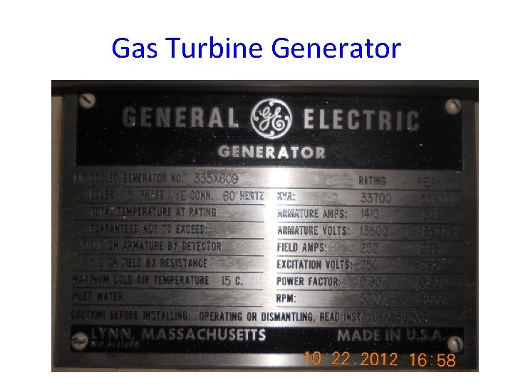 Gas Turbine Generator 