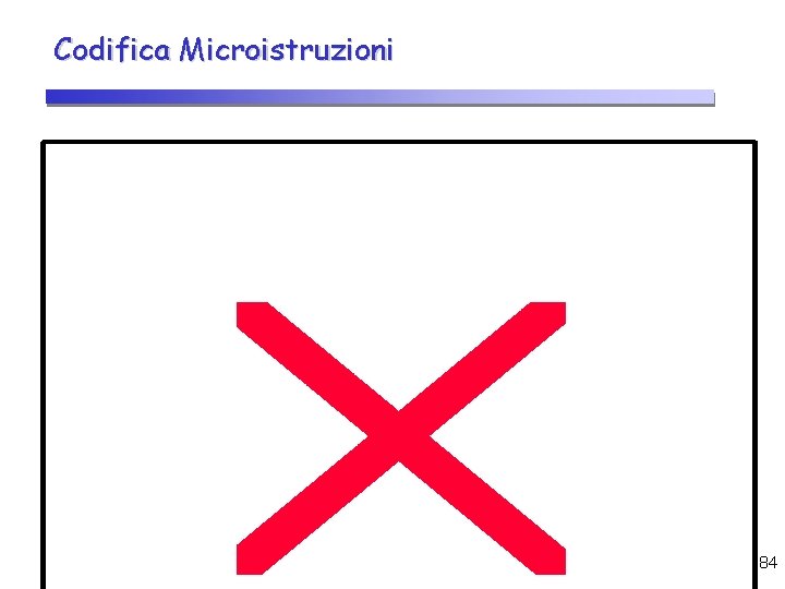 Codifica Microistruzioni CPU (2) 84 