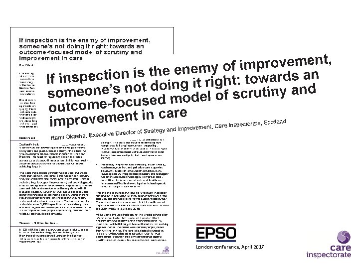 London conference, April 2017 