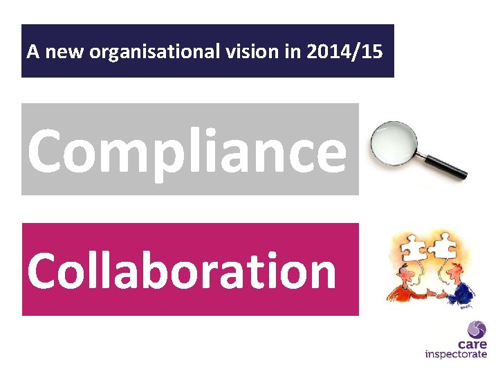 A new organisational vision in 2014/15 Compliance Collaboration 