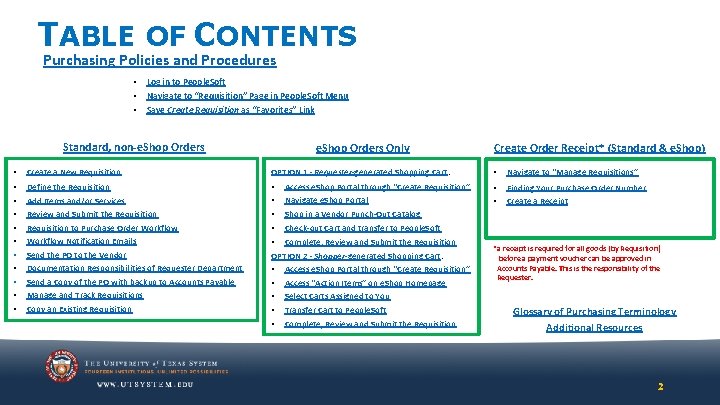 TABLE OF CONTENTS Purchasing Policies and Procedures • • • Log in to People. TABLE OF CONTENTS Purchasing Policies and Procedures • • • Log in to People.