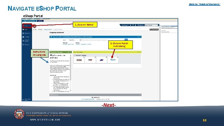 Back to ‘Table of Contents’ NAVIGATE ESHOP PORTAL e. Shop Portal 1. Click on Back to ‘Table of Contents’ NAVIGATE ESHOP PORTAL e. Shop Portal 1. Click on