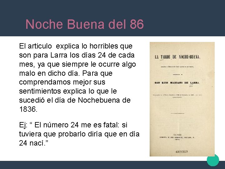 Noche Buena del 86 El articulo explica lo horribles que son para Larra los